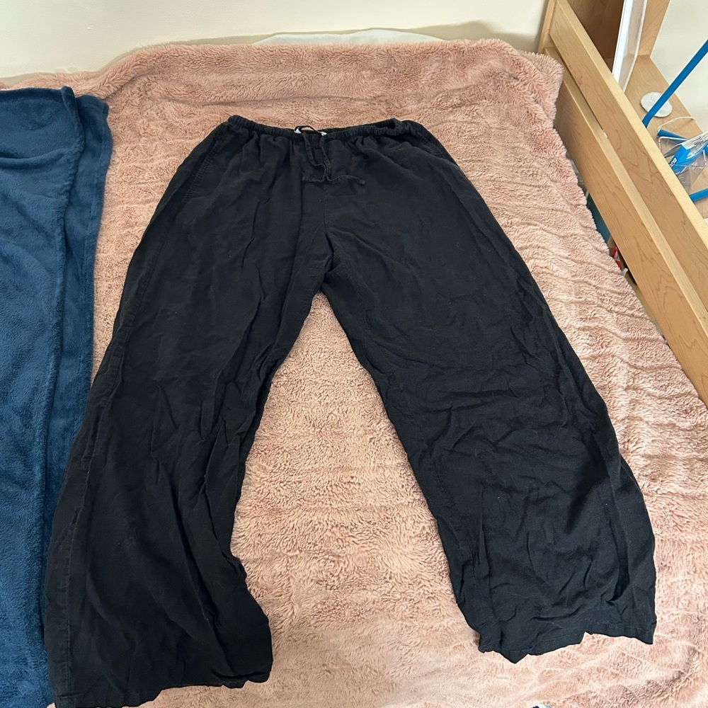 Black Bershka Wide-Leg Pants